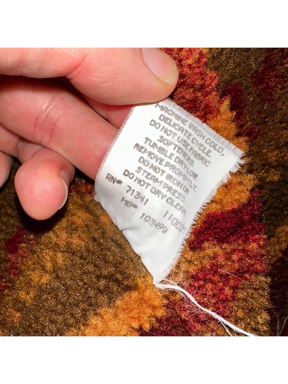 Vintage LL Bean Aztec Fleece Lined Womens Canvas Long Button Duster Coat M - Picture 10 of 16